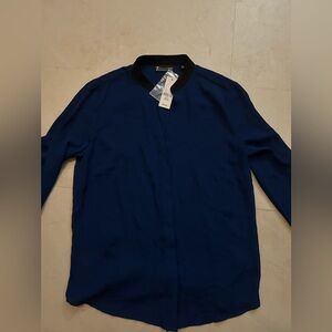 NWT NY&Co PS Cobalt Blue Long sleeve blouse